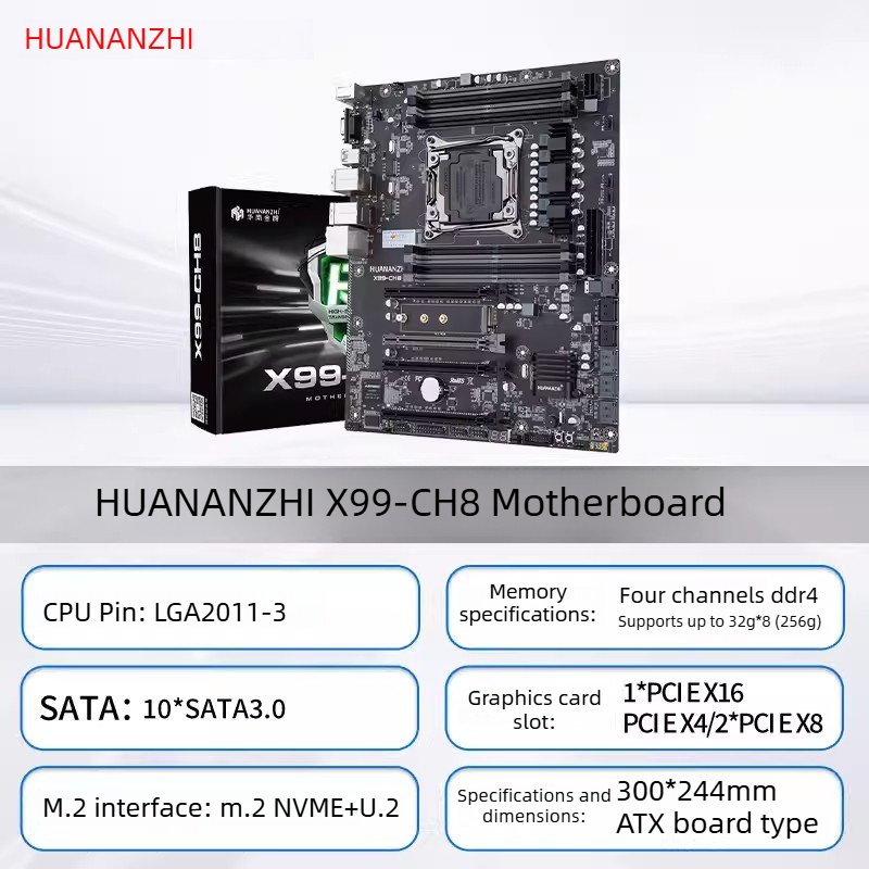 Dual Lga2011-3 Server Motherboard Combo - Placa base HUANANZHI LGA2011-3 X99 CH8