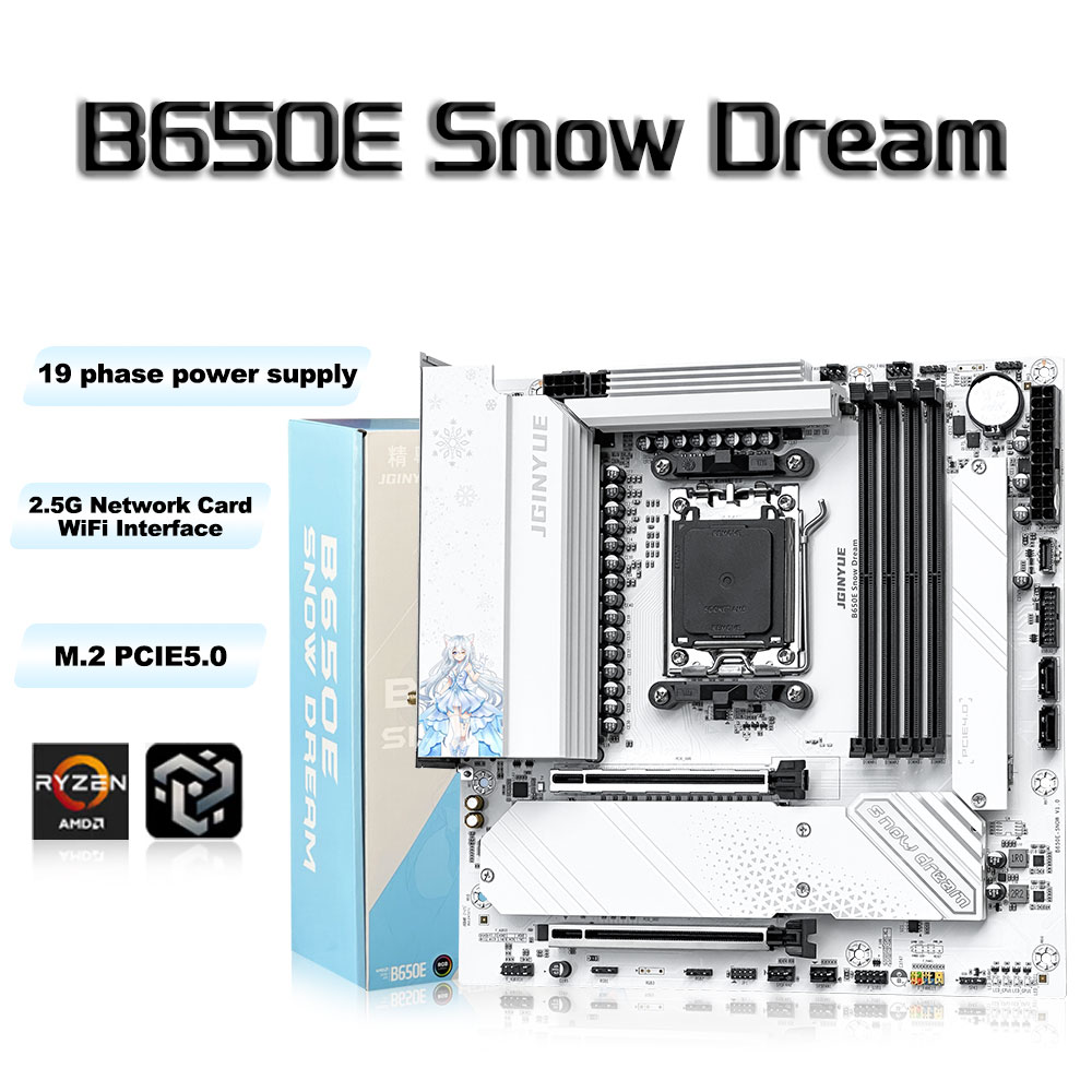 JGINYUE B650E Snow Dream AM5 P - Am5 Micro Atx Pcie 5.0 Motherboard reseña y precio